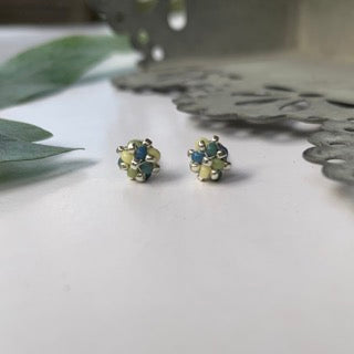 MINI CLOUD Studs - Multi Blå/Grön/Ljusgul