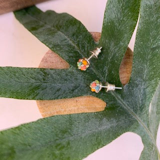 MINI CLOUD Studs - Multi Grön/Blå/Orange/Aprikos