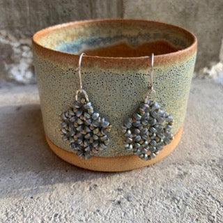 Örhängen LACE oval - matt silver/guld - MoLaja Design