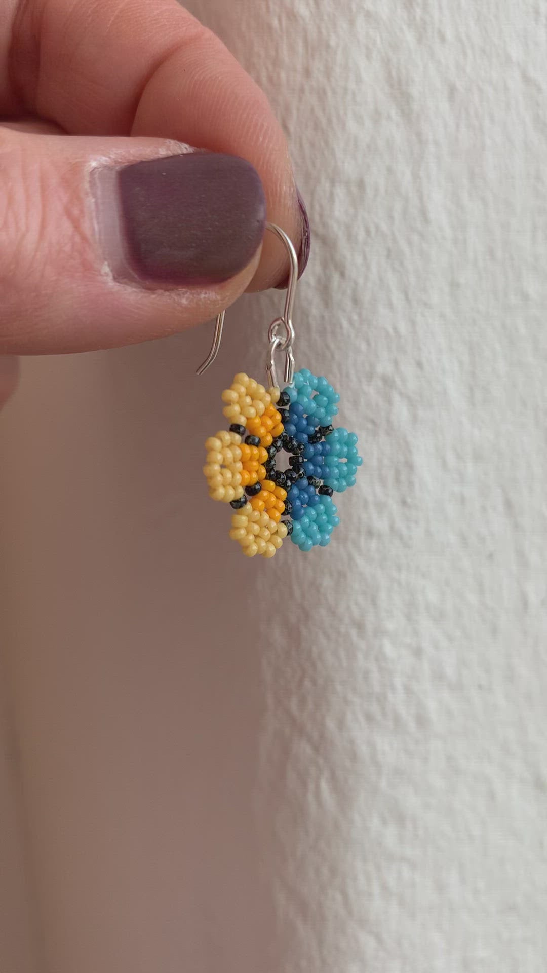 Seed Beaded Flower Tassel Drop Earrings - Approximately 3.75