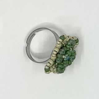 Ring LACE - grön/matt silver - MoLaja Design