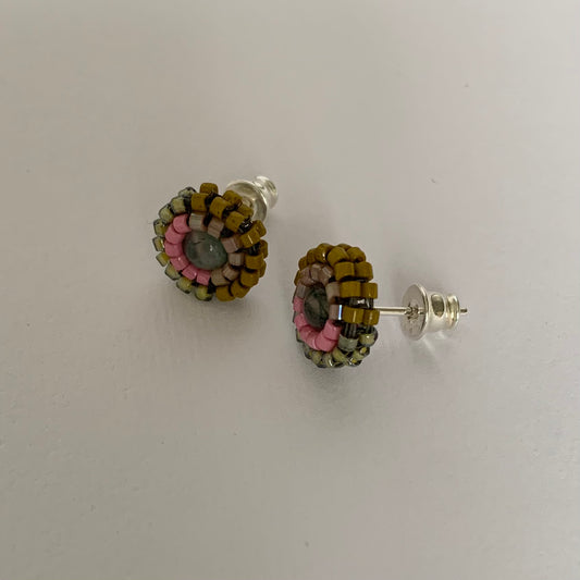 SWIRLY Studs - multi/rosa/grön